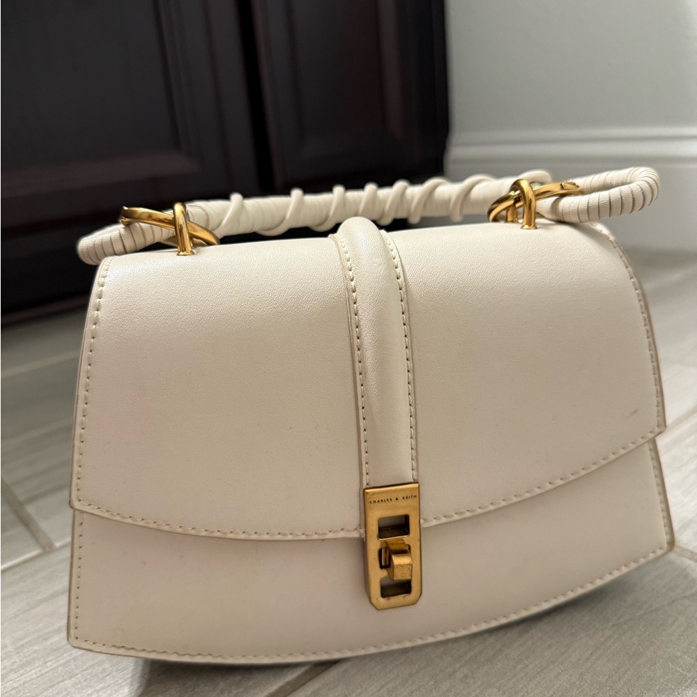 charles keith structed Cream/off-white handbag/crossbody - Picture 6 of 6